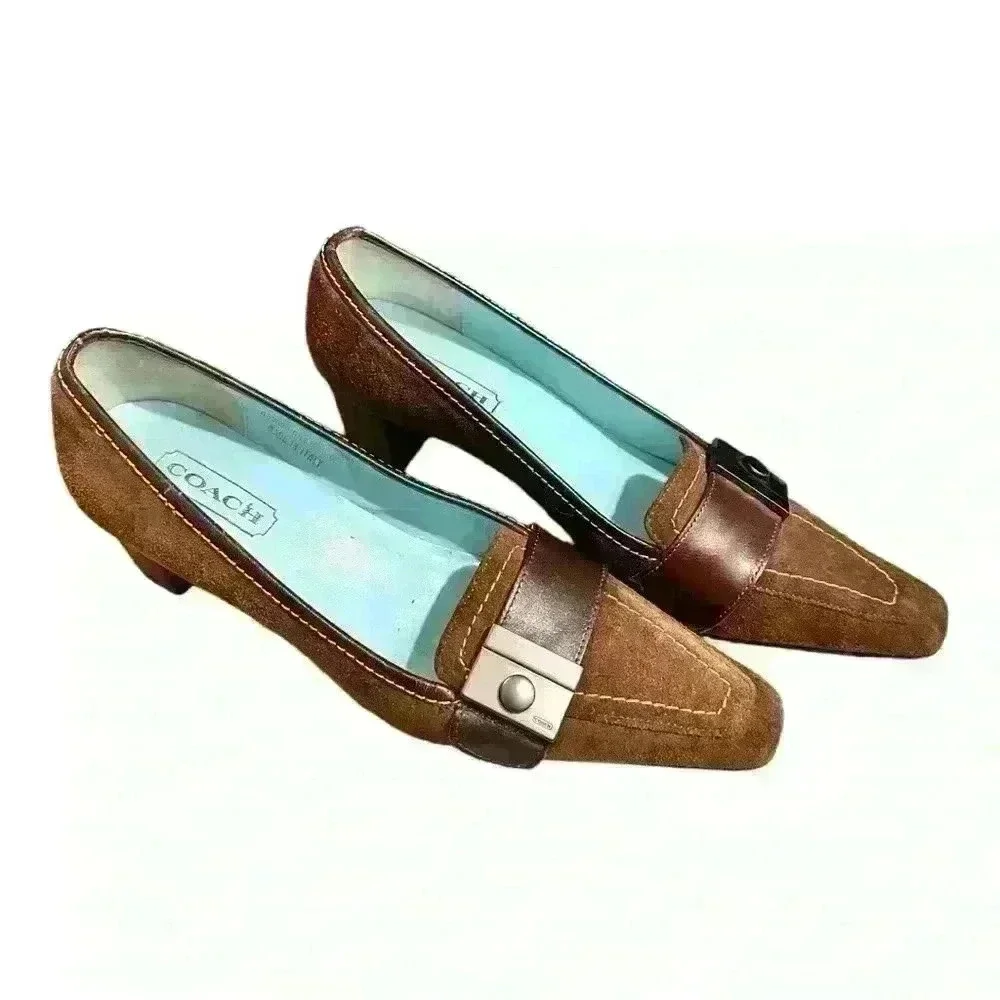 Coach Hailey Low Heel Brown Suede, size 5.5